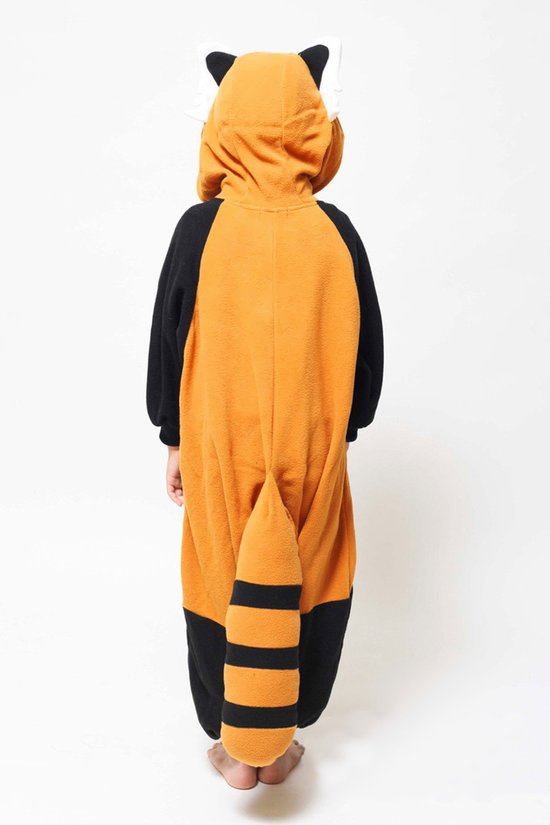 Combinaison KIMU Panda Rouge Raton Laveur - Taille 110-116 - Costume Raton Laveur Marron - Combinaison Pyjama Enfant Combinaison Combinaison Polaire Festival