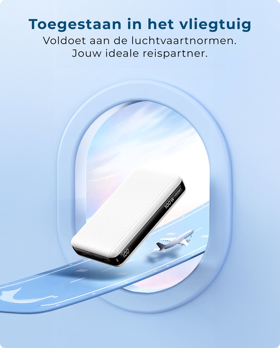 Voomy Powerbank 20000 mAh - 100W Snellader - Geschikt voor - afbeelding 3