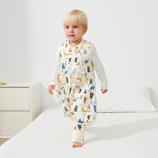 Slaapzak met voeten het hele jaar 100% katoenen slaapzak voor baby's 15 TOG slaapzak met pijpen voor jongens en meisjes van Aiamu Baby — afbeelding 5