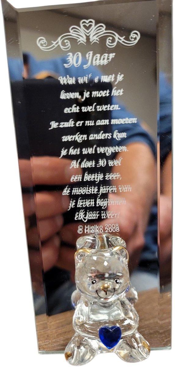 Spiegel met gedicht 30 jaar in geschenkverpakking, verjaardag 30 jaar