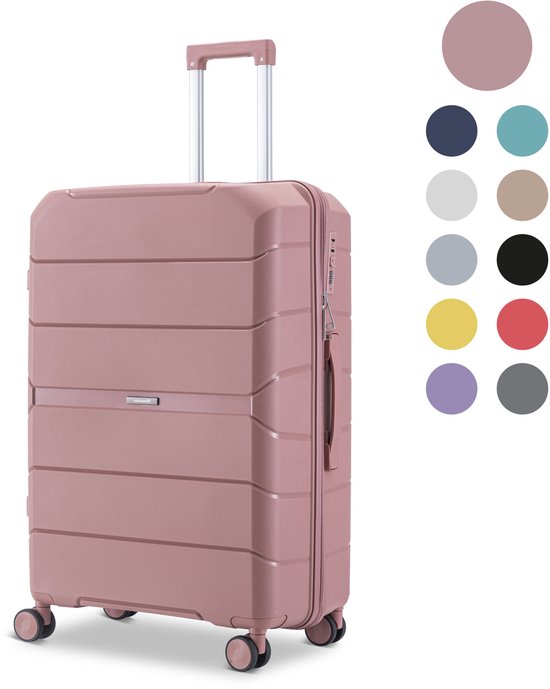 SKYCASES Urban Adventurer - Handbagage Koffer - Cijferslot - 44L - Spinner wielen - Reiskoffer met Kofferslot - Lichtgewicht Trolley - Roze