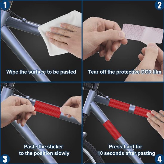 Reflecterende tape - 36 stuks - Zelfklevende reflecterende strips - Reflecterende strips - Waarschuwingstape - Waterdichte - Hoge zichtbaarheid fluorescerende lijm - Geschikt voor motorfiets, fiets, voertuig, auto, veiligheidshelm van Merkloos — afbeelding 4