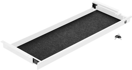 Tiroir à documents en acier CAVO 850 mm blanc verrouillable avec entrée de câble Coffre-fort à documents pour bureaux