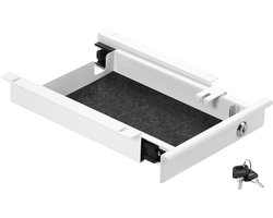 Tiroir à documents en acier CAVO 220 mm blanc verrouillable avec entrée de câble Tiroir de bureau