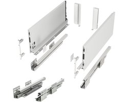SOTECH Ladesysteem JUNKER SLIM met Push to Open (wit, hoogte 167 mm, diepte 400 mm, belastbaar tot 35 kg) ladesysteem met 13 mm slanke ladeframes