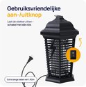 Zwarte Wonact muggenlamp met een aan/uitknop en een 1.90m lange kabel.