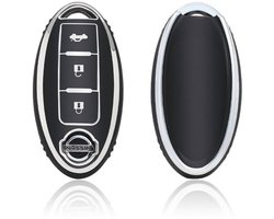 Autosleutel hoesje - TPU Sleutelhoesje - Sleutelcover - Autosleutelhoes - Geschikt voor Nissan - zwart - A3B - Nissan Micra, Nissan Pulsar, Nissan Murano, Nissan Juke, Nissan Qashqai, Nissan Ariya, Nissan Leaf, Nissan Xtrail, Nissan Primastar, Nissa