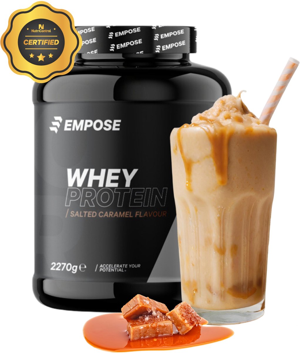 Goedkoopste Empose Nutrition Whey Protein - Eiwit Poeder - Proteïne Shake - Eiwitshakes - Proteïne Shake - Salted Caramel - 2270 gram