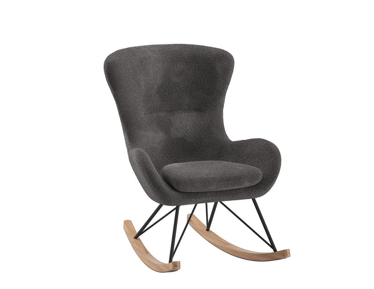 Schommelstoel Rocky - 96x75x101 Cm - Bouclé/antraciet