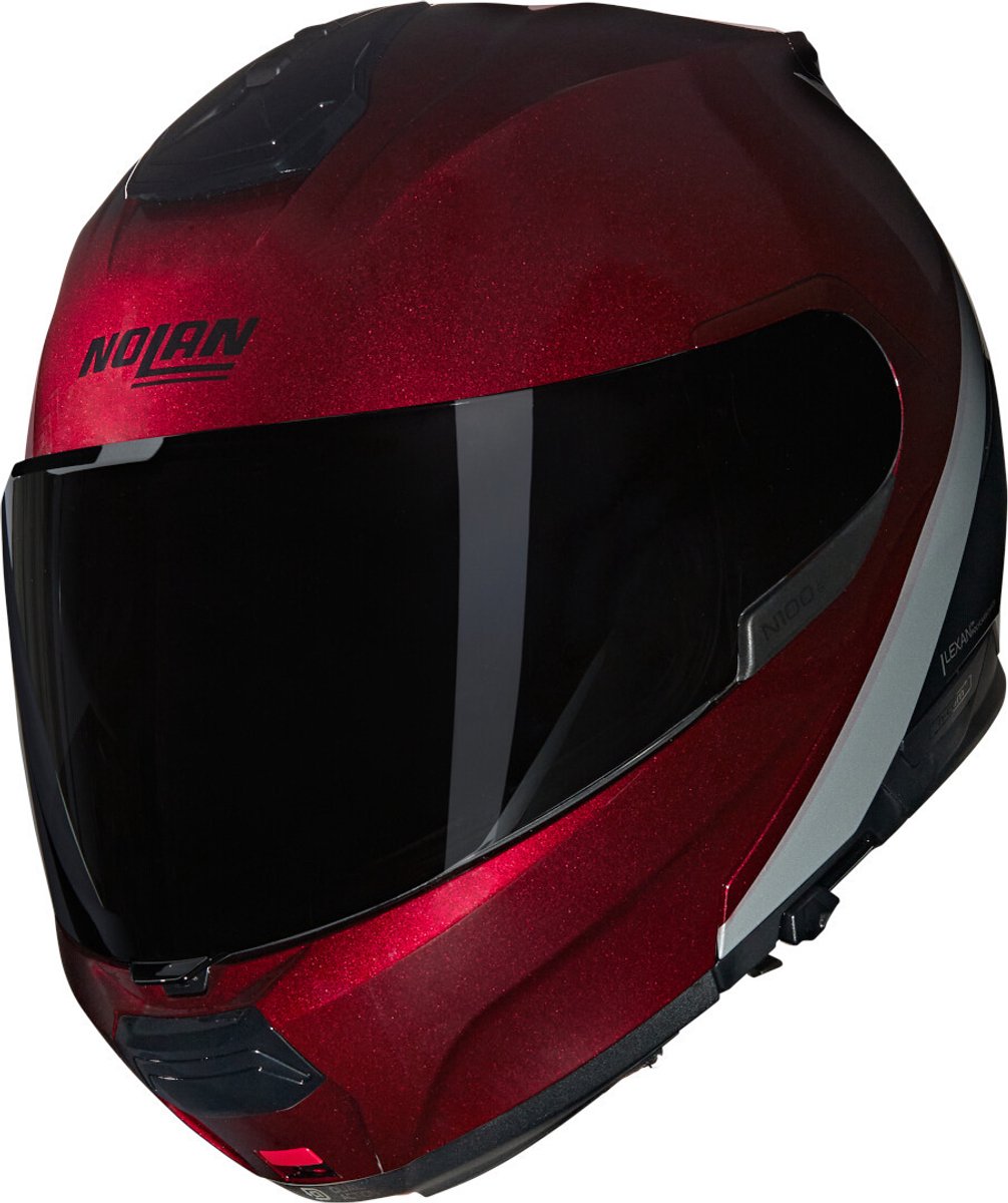Nolan N100-6 Verniciatura Speciale 341 Visceraal Rood Zwart Glossy Systeemhelm - Maat M - Helm