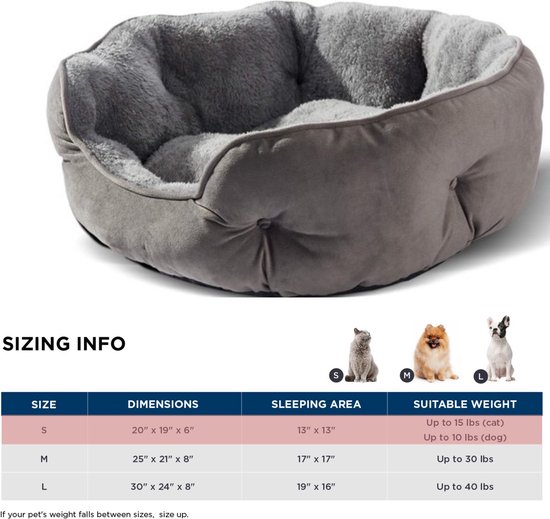 Panier pour chien et chat BOTC - Tapis chauffant - Pour chiens et chats - Grijs