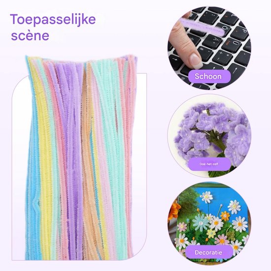 Chenilledraad - 10 st., 50 cm, huidskleur online kopen