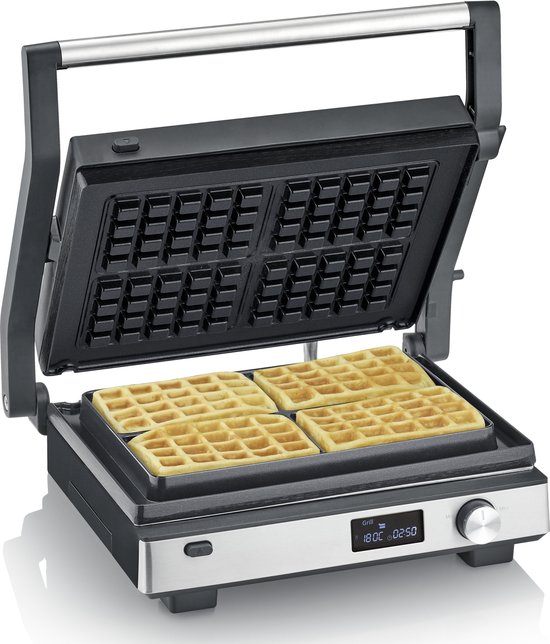 Severin 2380 Contactgrill Zwart, Zilver — afbeelding 2