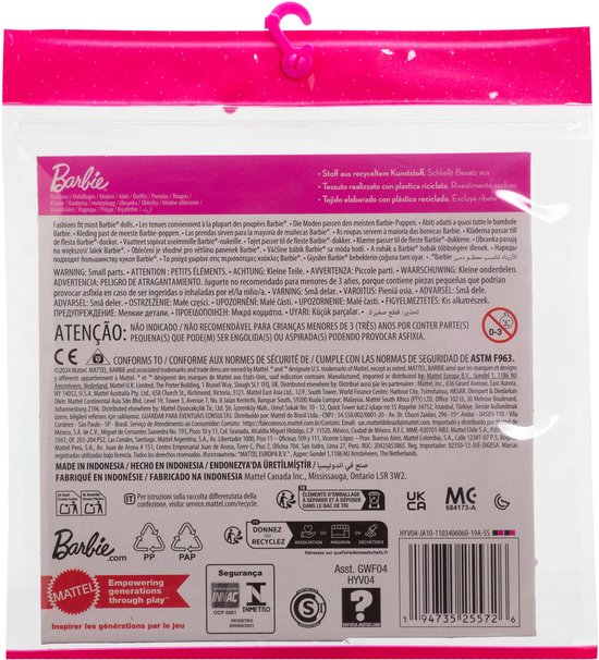 Barbie 2-Pack Kleding Outfit en Accessoires - 2 Zomerse stippeljurken, Zonnebril en Armband van Barbie — afbeelding 2