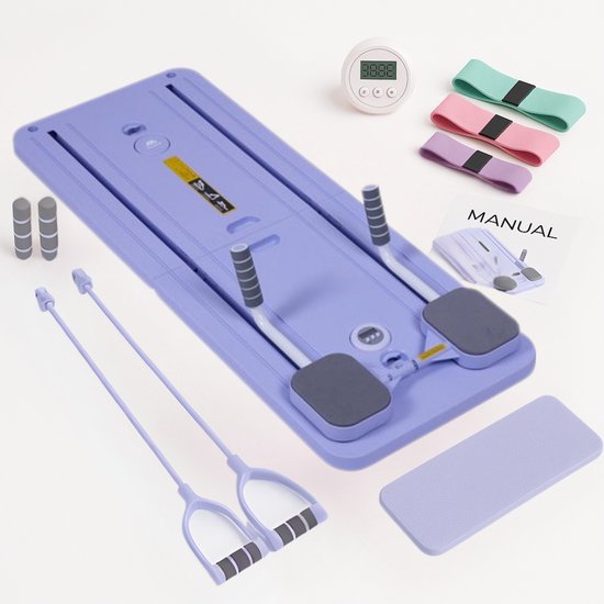 RICAN Foldable Pilates Board, Pilates Reformer Set, 15-in-1 Multifunctional Abdominal Board, Adjustable Push-Up Handles, Full Body Workout Equipment - 3