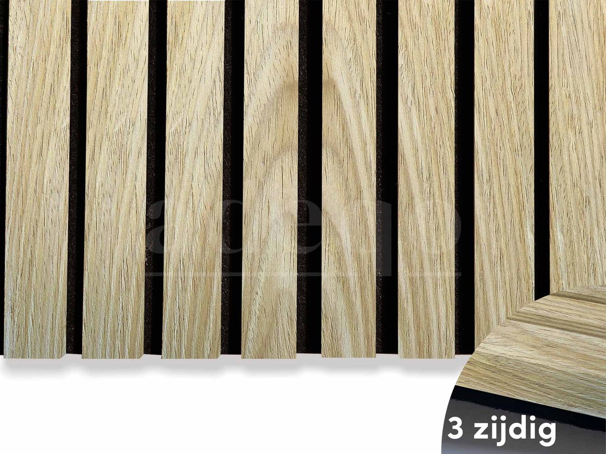 Adeqo Akupanel - akoestische panelen - Klassiek Eiken 260 x 60 cm - 3 zijdig akupanel