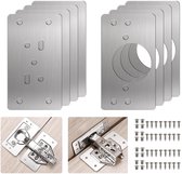 Scharnier Reparatie Plaat - Keukenkast Reparatie Plaat - Meubelscharnier Reparatieplaat - Reparatieplaat - Scharnier Reparatieplaat - Scharnier Reparatie Plaat - Scharnier Montageplaat - Bevestigingsplaat - Inclusief Schroeven - Voor Meubels, Planken
