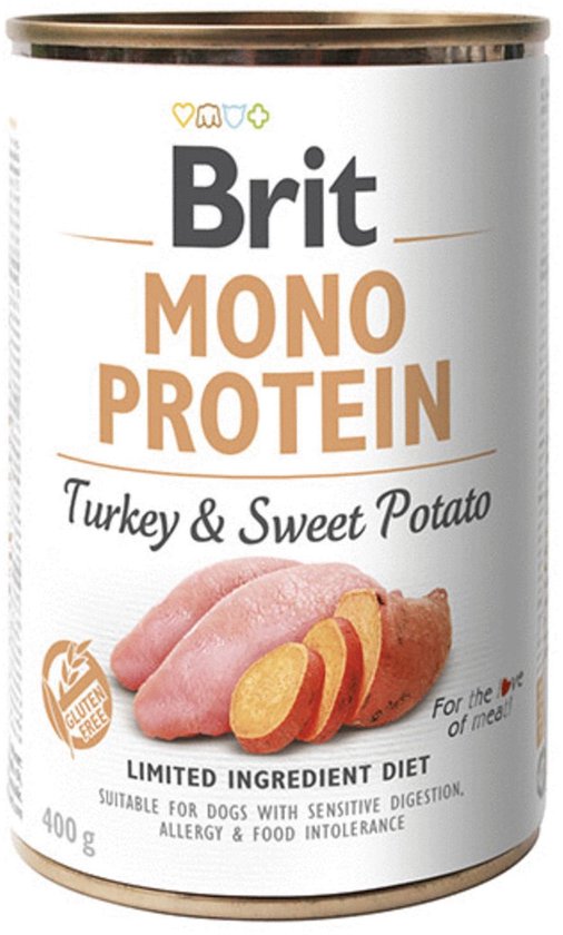 Brit Blik Care Mono Protein 400 g - Nourriture pour chiens - 6 x Dinde et patate douce
