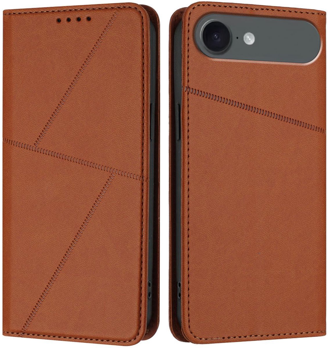 Mobigear Telefoonhoesje geschikt voor Apple iPhone Air Hoesje | Mobigear Frosted Flip Bookcase Portemonnee | Pasjeshouder voor 2 Pasjes | Telefoonhoesje voor Pinpas / OV Kaart / Rijbewijs - Bruin