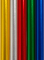 Papier cadeau - "Metallic Classics" - (5 PIÈCES) - 150×70 cm - Or, Argent, Rouge, Vert et Blauw - Papier cadeau - Brillant - Chic - Papier cadeau durable