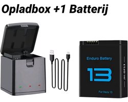 Opladbox voor GoPro Hero 13 Black - Opladbox +1 Batterij - Opladbox voor 3 Batterijen - Inclusief 1 Batterij - Gopro 13 - Charger Box for Gopro Hero 13 Black - Fast Charger - Opladbox 4 GoPro 13 Batterijen - GoPro 13 Accessoires - Batterij voor GoPro
