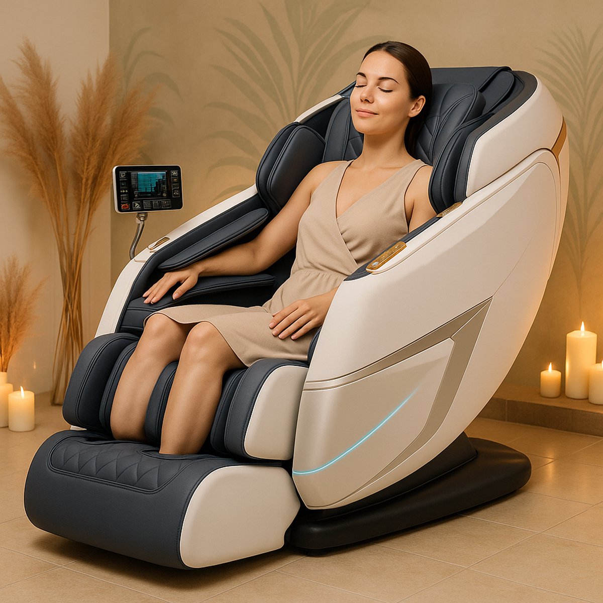 Triton Grijs Massagestoel Compact Model met 16 Airbags - afbeelding 2