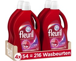 Fleuril Color Wasmiddel - 4 x 54 = 216 wasbeurten - Voordeelverpakking
