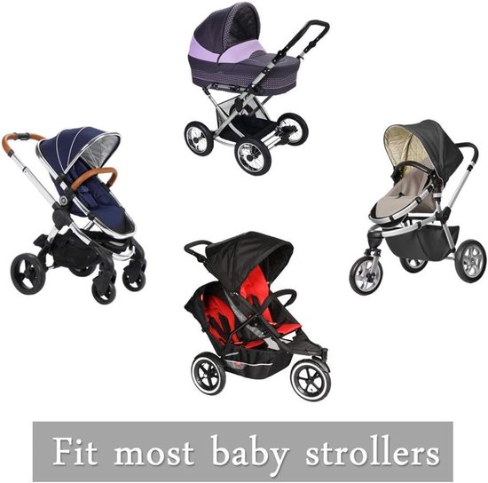 Klamboe Kinderwagen - Universele klamboe voor Kinderwagen & Ledikant - Muskietennet Kinderwagen - Muggennet - Klamboes - Kinderwagen- & Buggy accessoires - Kinderwagens & Buggy's - 1.5m - wit van Merkloos — afbeelding 4