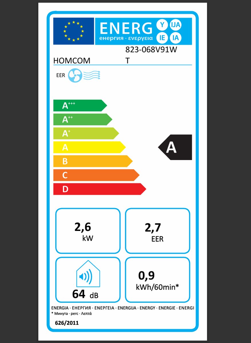 MH Handel Mobiele Airco Wit ABS Kunststof en Staal - afbeelding 2