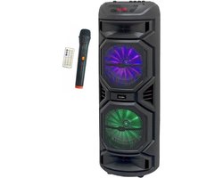 Verlichte Karaokeluidspreker - INOVALLEY - HP59-XXL - Bluetooth V5.0 - 80 cm - 800 W - Zwart
