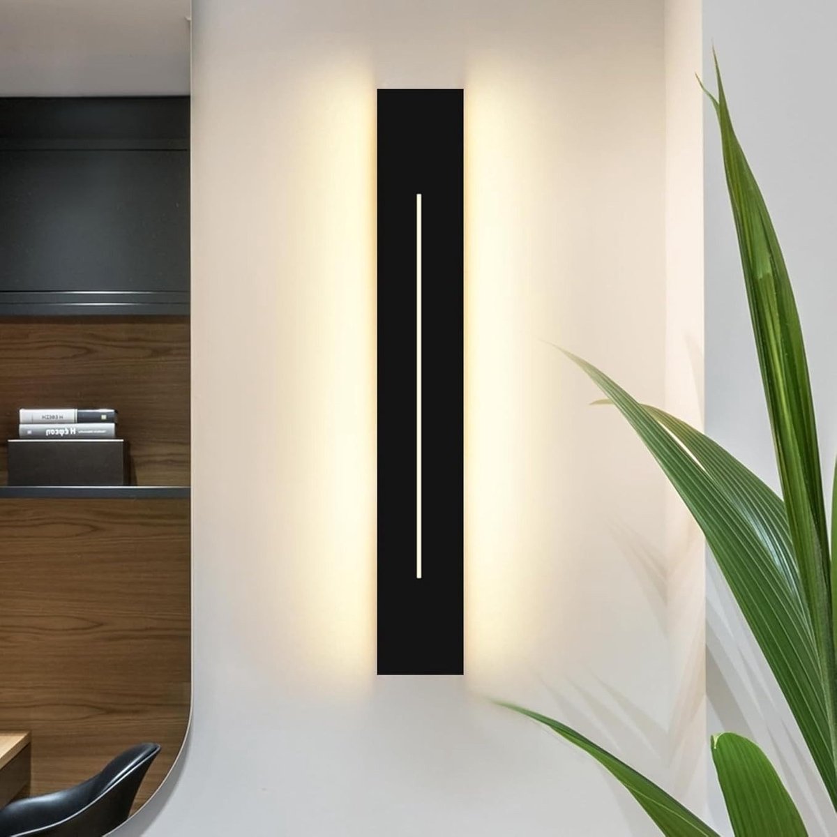 NETTLIFE Wandlamp LED - Zwart - 30CM Ganglamp - 3000K Warm Wit Licht - Binnen Wandlamp - Modern Trappenhuislamp - 8W Wandverlichting - voor Slaapkamer | Trappenhuis | Kinderkamer | Woonkamer
