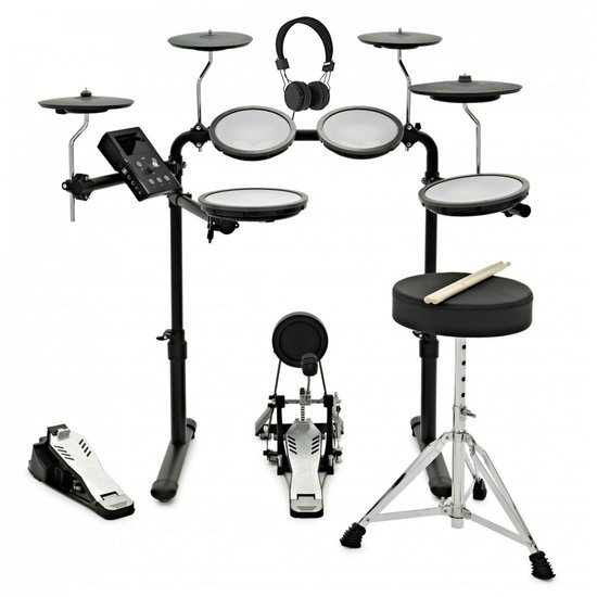 VISIONDRUM-PRO Elektronisch Drumstel met Kruk, Hoofdtelefoon & Bluetooth
