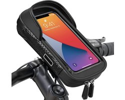 Fiets Telefoonhouder Waterdicht Fietsstuurtas - Fietshouder Smartphone Touchscreen Fietstelefoonhouder Stuurtas Fietstas Stuur 360° Rotatie Regenhoes Opslagruimte voor Telefoon tot 7 inch