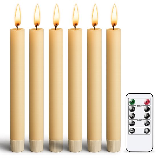 LED Kaarsen met bewegende vlam - 6 Kaarsen - incl. afstandbediening - Oplaadbare Nep kaarsen met flikkerende vlam - 300+ branduren - Luft