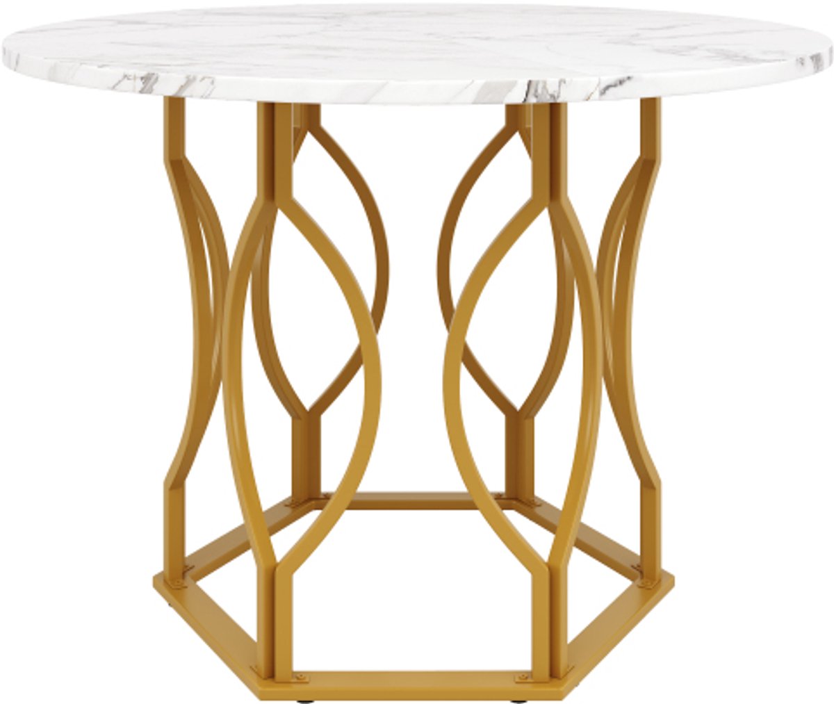 Ronde eettafel (100×100×76cm), keukentafel, ronde salontafel voor 4 personen, geschikt voo
