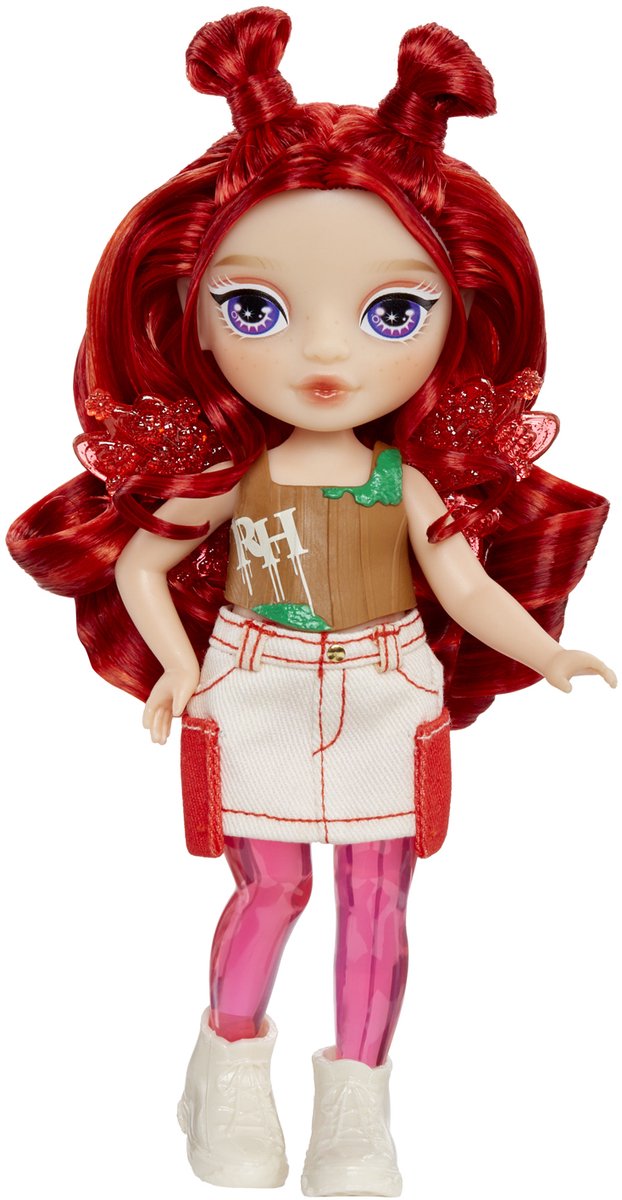 Rainbow High Littles Rainbow Fantasy-elfjes en diertje - Apple, kleine, poseerbare, rode pop van 14 cm en fantasiehertje met verwisselbare elfenvleugels. Cadeau voor kinderen van 4+ jaar van Merkloos — afbeelding 5
