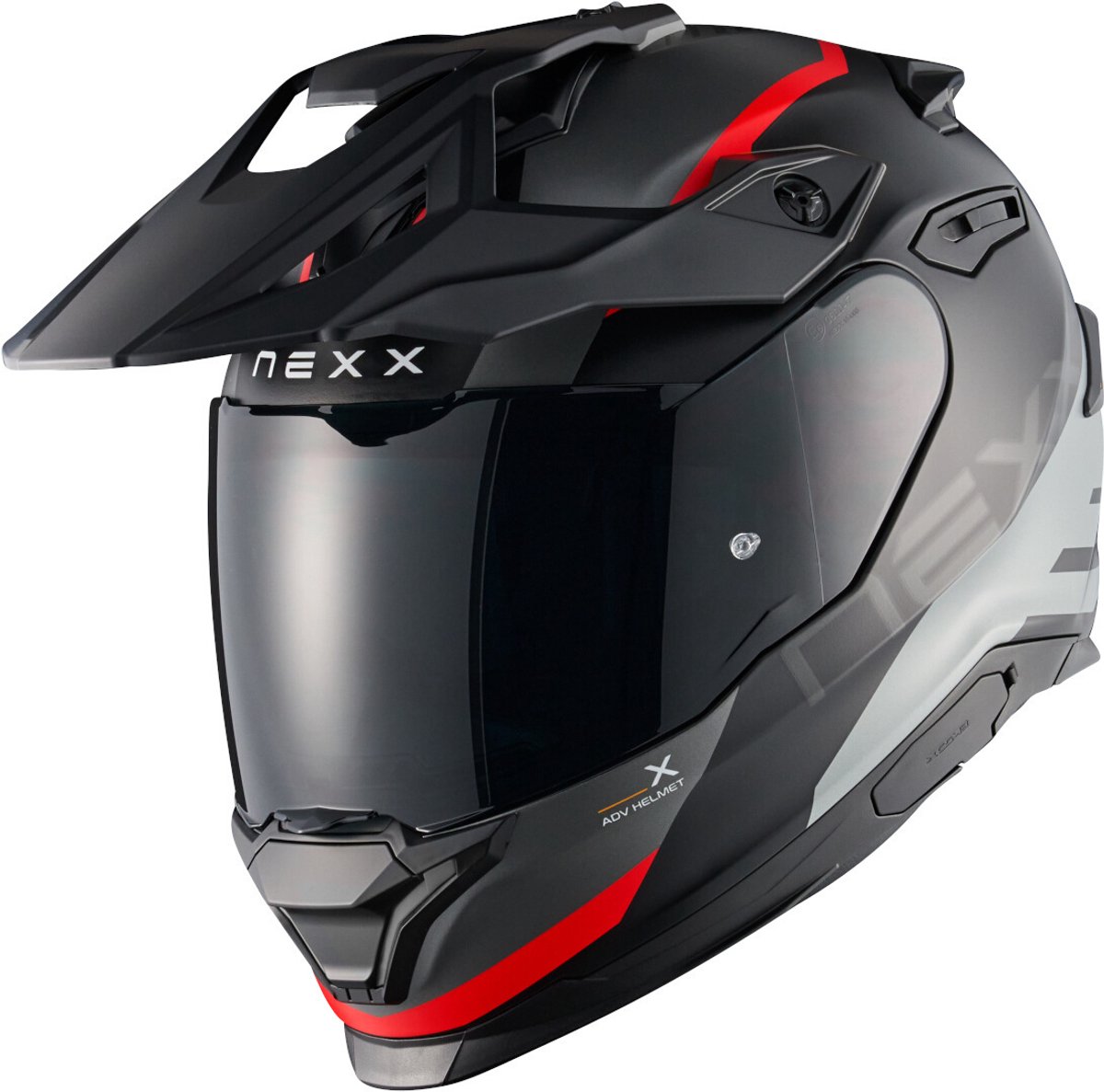 Nexx Y.TRAVL Quest Mat Zwart Rood Adventure Integraalhelm - Maat M - Helm