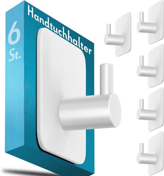 Menz Handdoekhouder Zonder Boren, 6 Stuks, Handdoekhaken Voor Badkamer Roestvrij Staal Waterdichte Kleefhaken Stijlvolle Haken Zelfklevend Als Wandhaak 687881976 Menz Handdoekhouder Zonder Boren, 6 Stuks, Handdoekhaken Voor Badkamer Roestvrij Staal Waterdichte Kleefhaken Stijlvolle Haken Zelfklevend Als Wandhaak 687881976