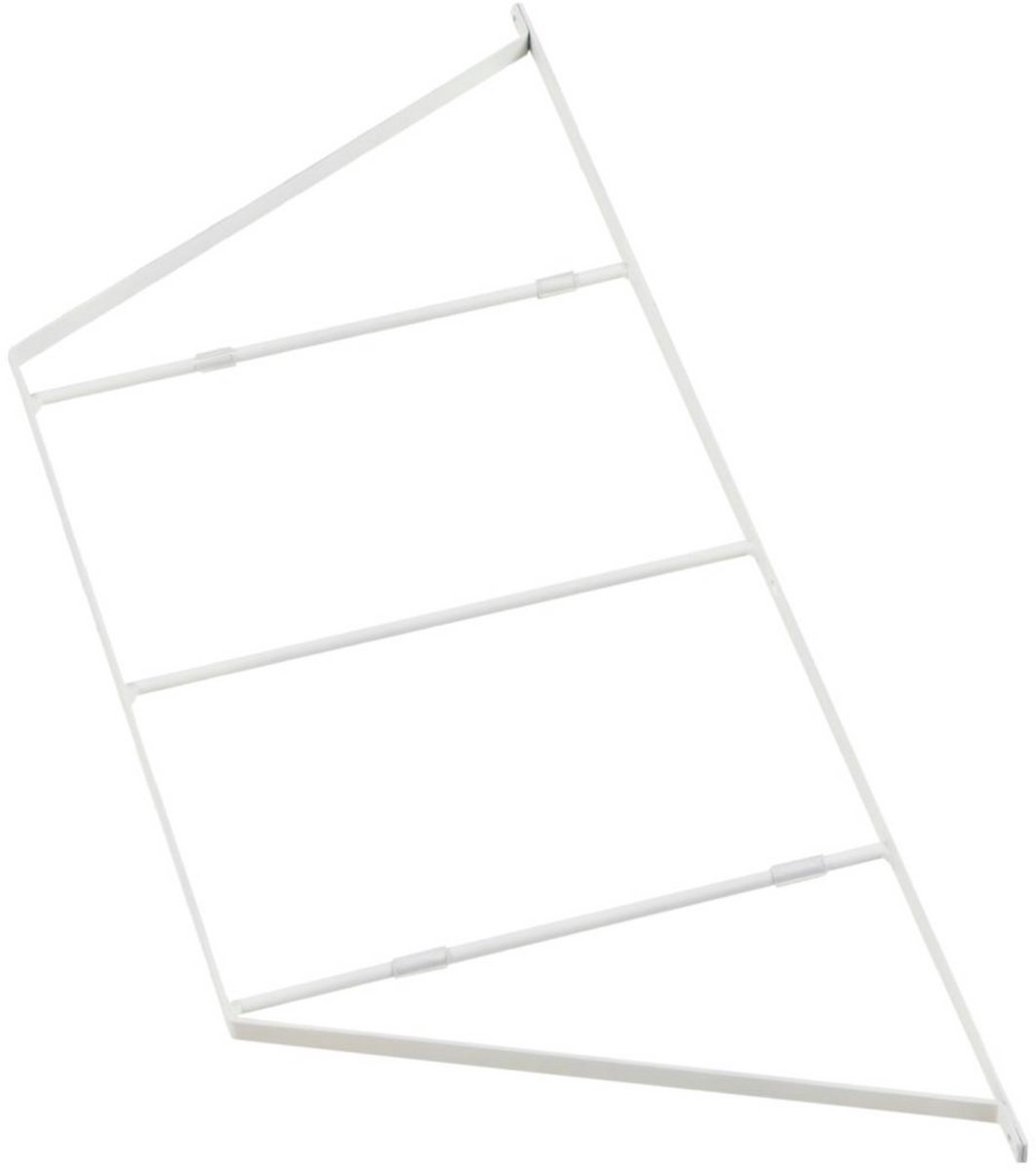 Belfast Rechthoekige Wandplankenset - Wit Staal, 25,5x1,2x63cm - Actona - Wandrek - Wit - Staal