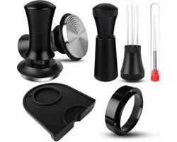 Unyqoos® Koffie Tamper Set 54 mm met WDT Tool en Drukregelende Basis voor Barista's