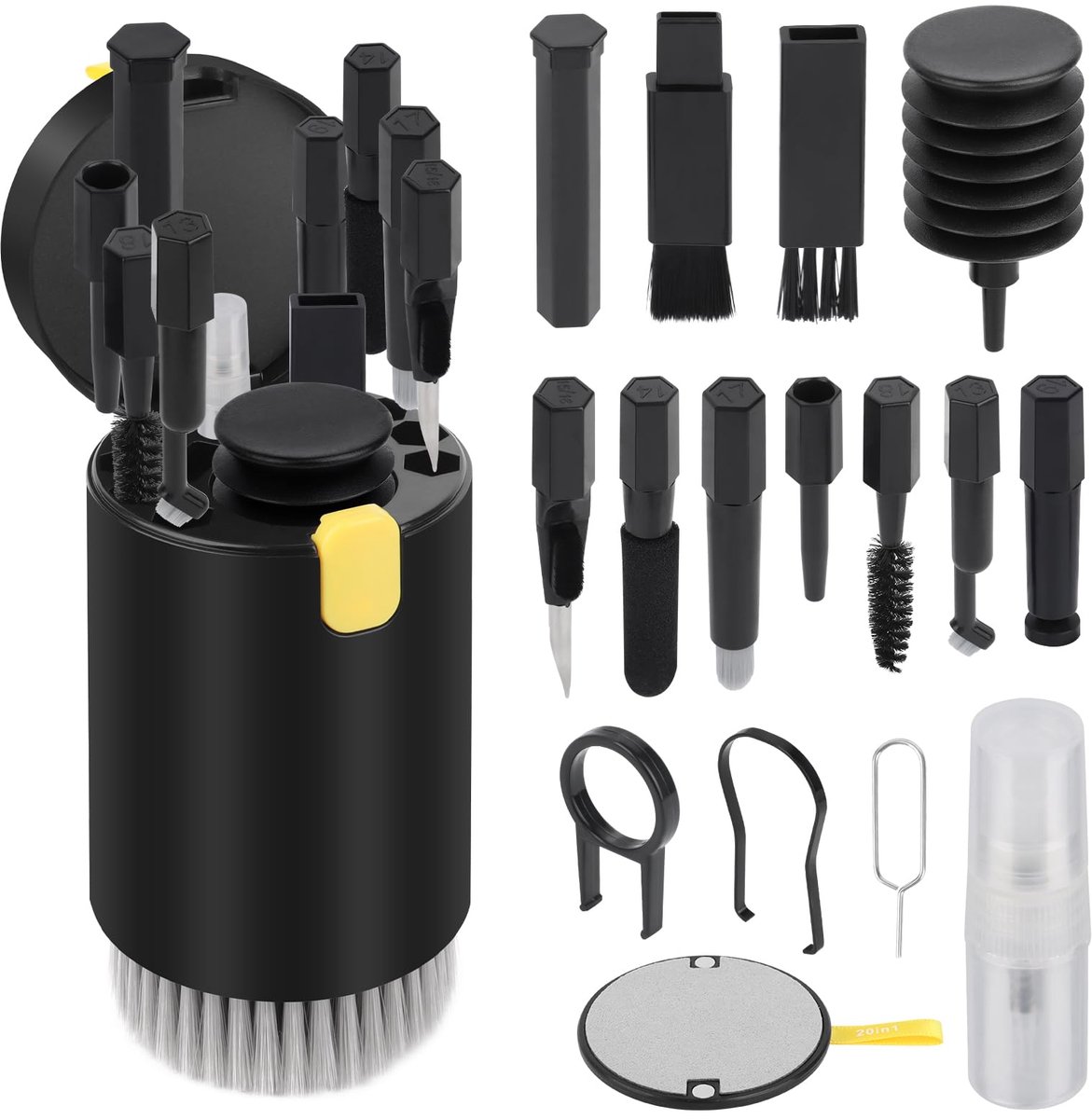 Unyqoos® Ultiem 20-delig Reinigingsset voor Elektronica: Voor Mobiel, Laptop en Meer
