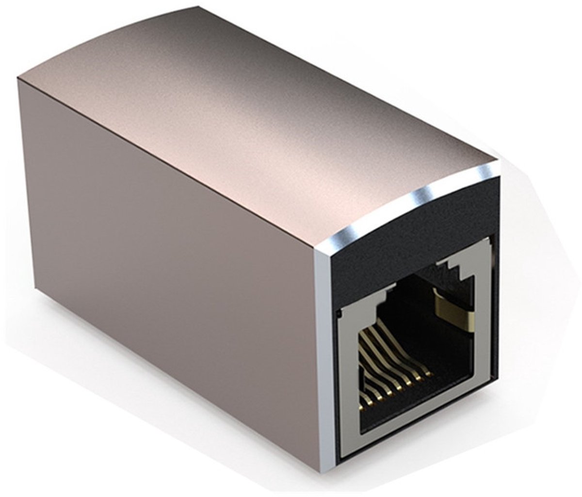 RJ45 Ethernet internet kabel In-Line Koppelstuk - Cat8 / Cat7 / Cat6 / Cat5 Ethernet Coupler - 10Gbps Female naar Female Kabel verleng adapter - antraciet
