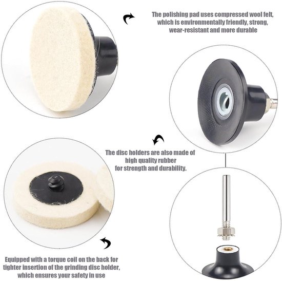 Allecto Plus Polijstwieltjes Van Vilt Wol 50 Mm 35 Stuks allecto-plus-polijstwieltjes-van-vilt-wol-50-mm-35-stuks