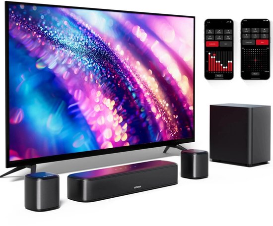 UpLiving® Soundbar Verstelbaar Tot 2 Soundbars Luidsprekers Voor TV Speakers Zwart Bluetooth 5 0 550064042