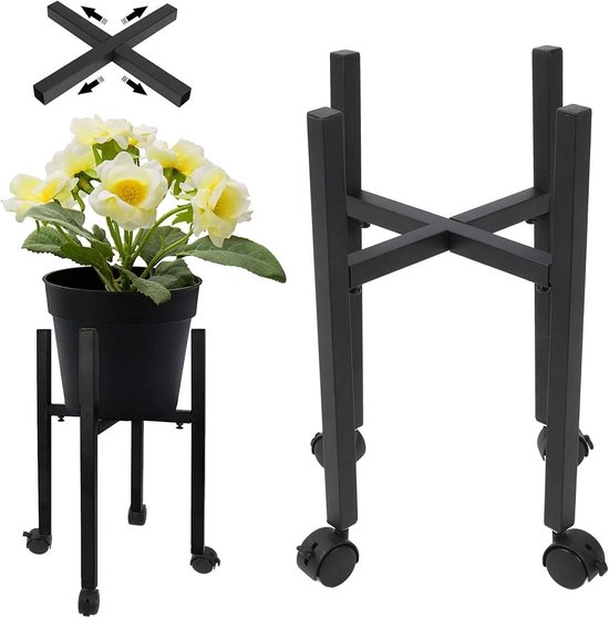 Plantenrek met wielen, 3 niveaus van metaal, roestvrij staal, plantenrek, multifunctioneel, buiten, bloemenopslag, terras, bloemenrek, voor meerdere potten, displayrekken (Size : 60x40x106cm