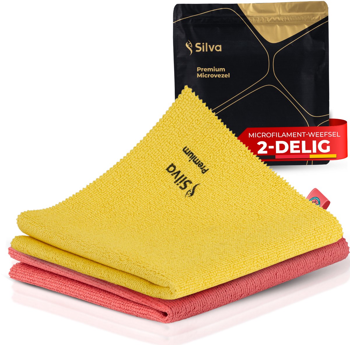 Silva Microvezeldoekjes - Schoonmaakdoekjes 38x35 - Vaatdoek - 2 stuks