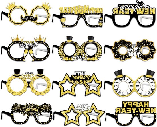 Allecto Plus - Feestelijke Nieuwjaarsbril voor Oudejaarsavond Decoratie - Party Accessoires