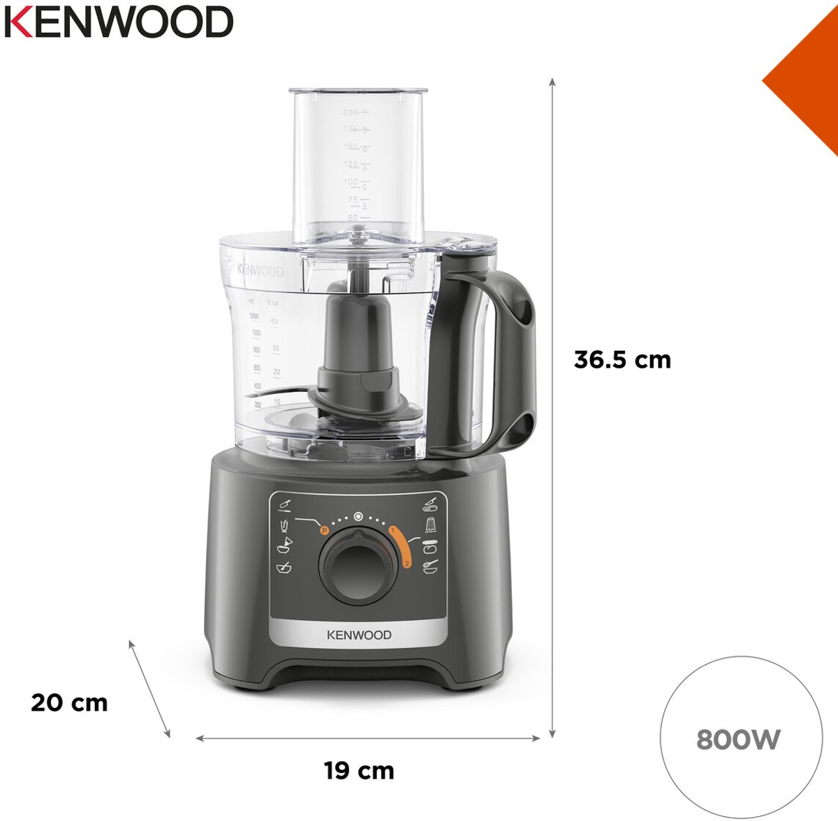 Kenwood MultiPro Compact: 800W foodprocessor, 2,1L kom thumbnail 7