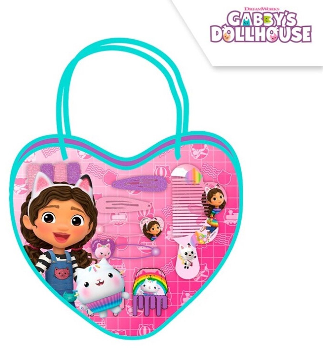 Gabby’s Poppenhuis Harttasje met Haaraccessoires & Kam – Roze – Cadeauset voor Meisjes