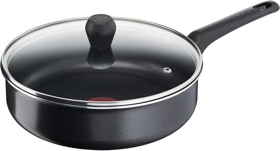 Tefal Easy Cook & Clean Hapjespan met Deksel - Ø24cm - Niet geschikt voor Inductie - Anti-aanbaklaag - Aluminium - Zwart
